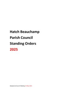 HBPC Standing Orders May 2025