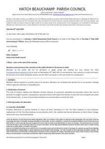 Hatch Beauchamp Planning Agenda 1 May 2025 for Councillors